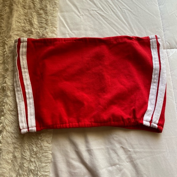 Red tube top with white racing stripe on side - Picture 2 of 2